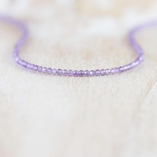 Collana donna minimalista perle pietre preziose rotonde sfaccettate...