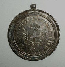 MEDAGLIA IN ARGENTO AL MERITO MUNICIPIO DI CACCAMO 1870