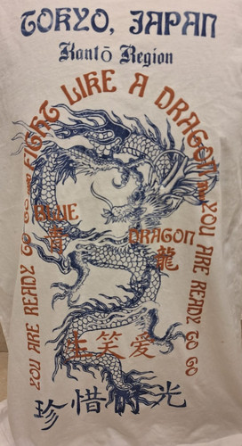 Maglietta bershka white dragon - maglietta,
