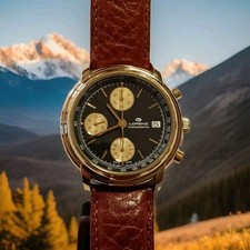 Orologio Cronografo LORENZ - Crono - Movimento ETA Valioux 7760 - placcato oro