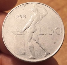 Moneta 50 Lire 1958, Italia