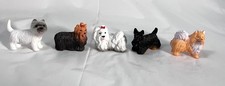 Lotto 5 statuine cane PVC 1,25" maltese Yorkshire Terrier Pomerania