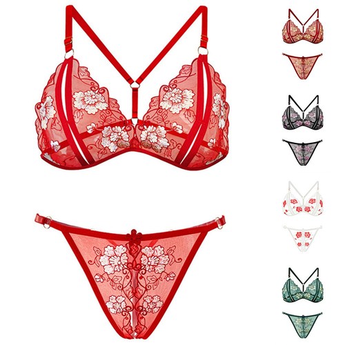 Set reggiseno pizzo floreale