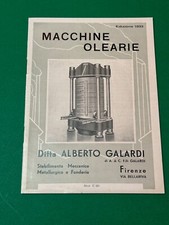 ALBERTO GALARDI FIRENZE Macchine Olearie catalogo primi novecento