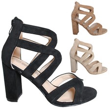 Scarpe Sandali Donna Estivi Traforati Spuntati Scamosciati OM732