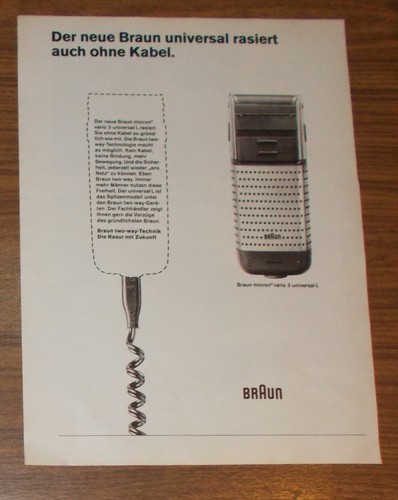 Rara pubblicità vintage braun - rara,