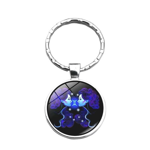 Gemini zodiac twins keychain - gemini,