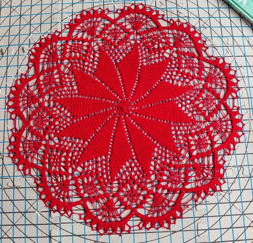 Handmade crochet doily 53cm - handmade,