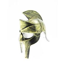 Elmo gladiatore romano Oro in plastica con piume da bambino indossabile