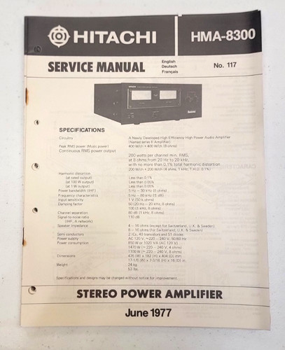 Hitachi hma 8300 - hma-8300, amplificatore