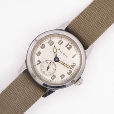 Orologio da polso vintage epoca seconda guerra mondiale Bulova calibro 10AK S/S tipo militare, tiene il tempo