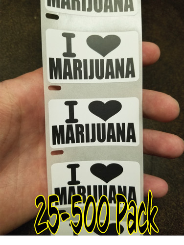 Adesivi love marijuana - "i, marijuana"