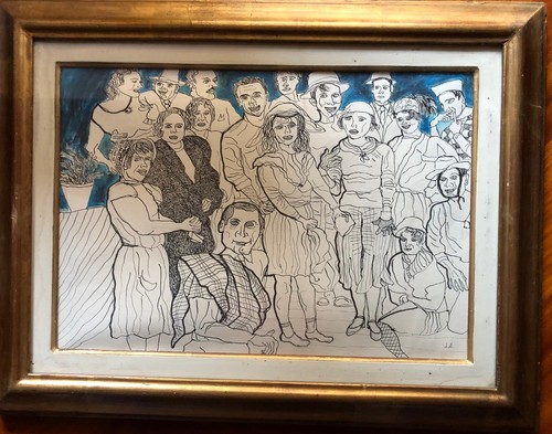 Disegno china con - con, cornice-