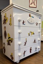 Pali Bagnetto Fasciatoio 4 Cassetti con Ruote - Bianco, 76x45x90cm