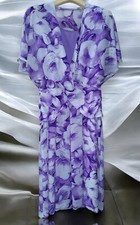 Abito donna vintage anni 80 lilla floreale leggero design estivo stile italiano