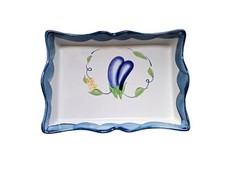 CASA SICILIA Ceramica Dipinta a Mano Italy Teglia da Forno Rettangolare Vintage 