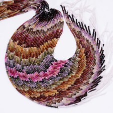 Pietra preziosa multi zaffiro naturale perline rotonde sfaccettate 3X3 mm filo 12,5" EB-907