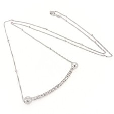 Collana Barretta Zirconi Oro Bianco 18kt - Oro Rigenerato