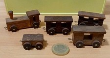 GIOCATTOLI LEGNO TRENINO 5 VAGONI VINTAGE 