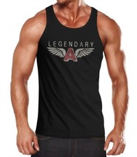 Herren Tank-Top Legendary Wings Flügel Airforce Pilot Flieger Flugzeug