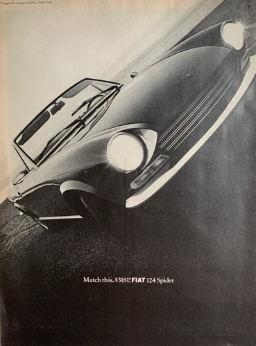 Pubblicità fiat 124 - pubblicità, spider