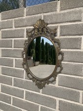 Specchio Antico Grande 72 Cm Con Cornice Di Ottone Bellissimo 