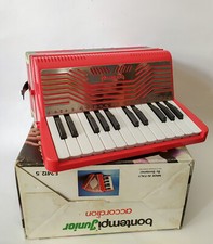 ♥ BONTEMPI FISARMONICA VINTAGE GIOCATTOLO JUNIOR 24 TASTI 12 BASSI ROSSA accordi