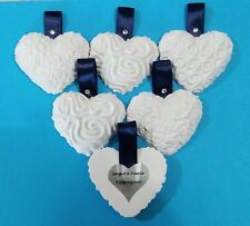 BOMBONIERA SEGNAPOSTO GESSETTO PROFUMATO CUORE MATRIMONIO BRILLANTINO NASTRO