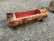 Fioriera Tronco Legno Bruciato