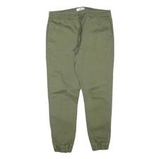 Pantalone jogger uomo PULL AND BEAR misto cotone oliva relaxed W32 L27 coulisse