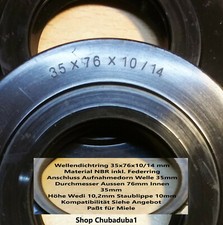 Anello di tenuta albero per Miele 35x76x10/14 merce di magazzino/spedizione gratuita Germania! OTTIMO