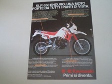 advertising Pubblicità 1987 MOTO KAWASAKI KLR 650 ENDURO