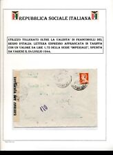 ITALIA 1944 RSI LIRE 1,75 SU LETTERA A MORBEGNO  F/3530