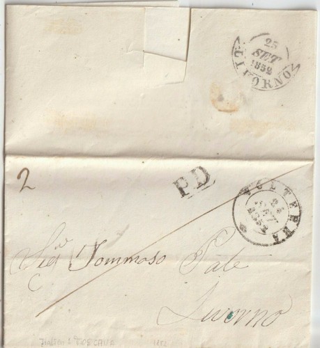 1852 prefilatelica con testo - 1852,