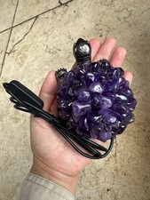 Lampada Notturna USB Cristallo Quarzo Tartaruga Pietra Schiacciata Ametista Naturale 1PZ