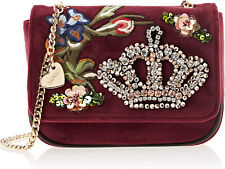 Mini Bag Twinset In Velluto Con Tracolla Dorata