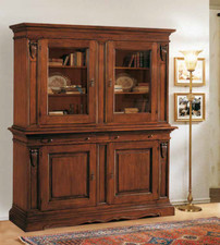 CRISTALLIERA VETRINA CREDENZA IN LEGNO INTAGLIATO VARIE FINITURE x SALA LM 402