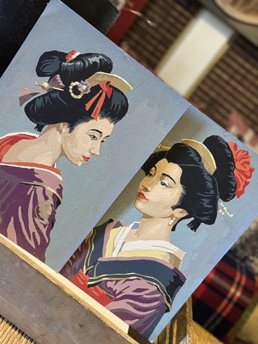 Set dipinti vintage geisha - dipinti,