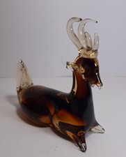 Vecchia Scultura Vetro Murano Italia Daino Camoscio cm 15 Cervide