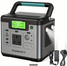 SWAREY Centrale Elettrica Portatile S500 518Wh 230V/1000W Alimentazione Generatore Solare