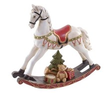 Cavallo a Dondolo Natalizio Stile Vintage - Dino Bianchi - 28,5 x 7 x 26,5 cm