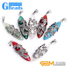 Collana con ciondolo in argento tibetano agata marcasite perle ovali catena ciondolo da donna