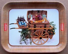 1958 VASSOIO COCA COLA - CARRELLO PICNIC KART TRAY WITH FISHTAIL LOGO 