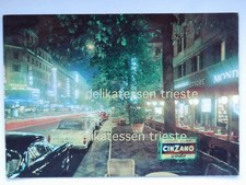 ROMA bar ristorante targa CINZANO Via Veneto notturno vecchia cartolina