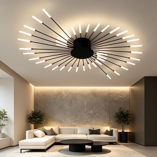 Plafoniera lampadine nera - plafoniera,