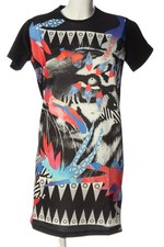 VERSACE JEANS Abito a maniche corte Donna Abito Taglia IT 40 nero-bianco-blu