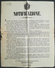NOTIFICAZIONE - Murale Ministro Finanza, Procedura Doganale, Montecuccoli 1849