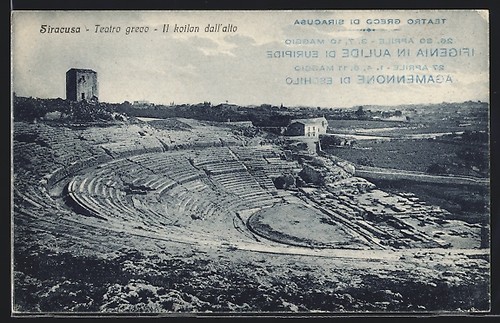 Cartolina siracusa teatro - cartolina, siracusa,