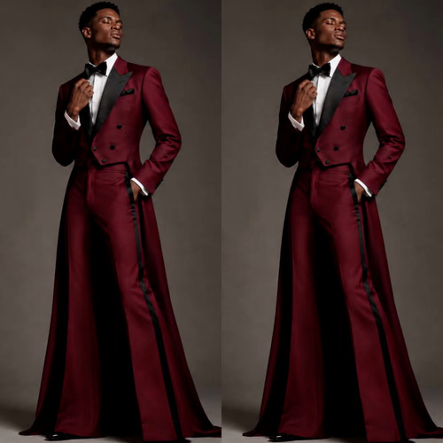 Giacca lunga uomo bordeaux