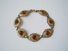 Bracciale Antico Am Double Placcato in oro Cognacfarbene Pietre di Colore 12,3 G